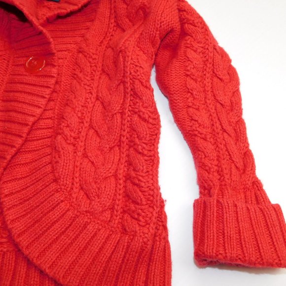 Baby Gap 3T Red 1 Button Cardigan Cable Knit Sweater - Picture 3 of 8